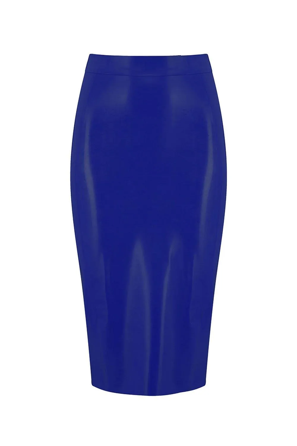 RoyalBlue Navy Latex Midi Skirt