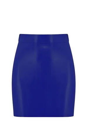 Royalblue Navy Latex Mini Skirt
