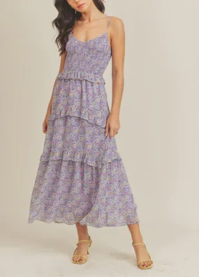 Ruffle Detail Tiered Maxi Dress