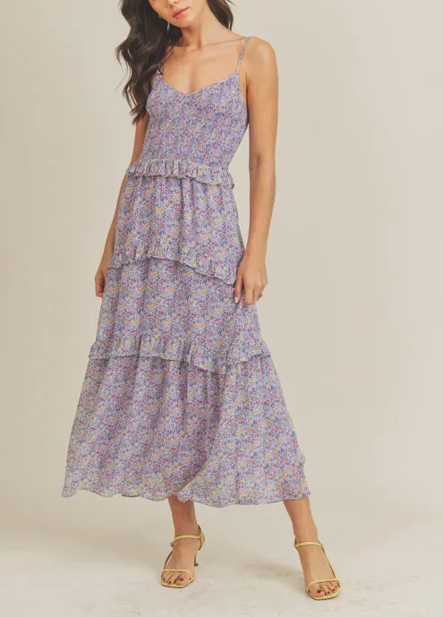 Ruffle Detail Tiered Maxi Dress