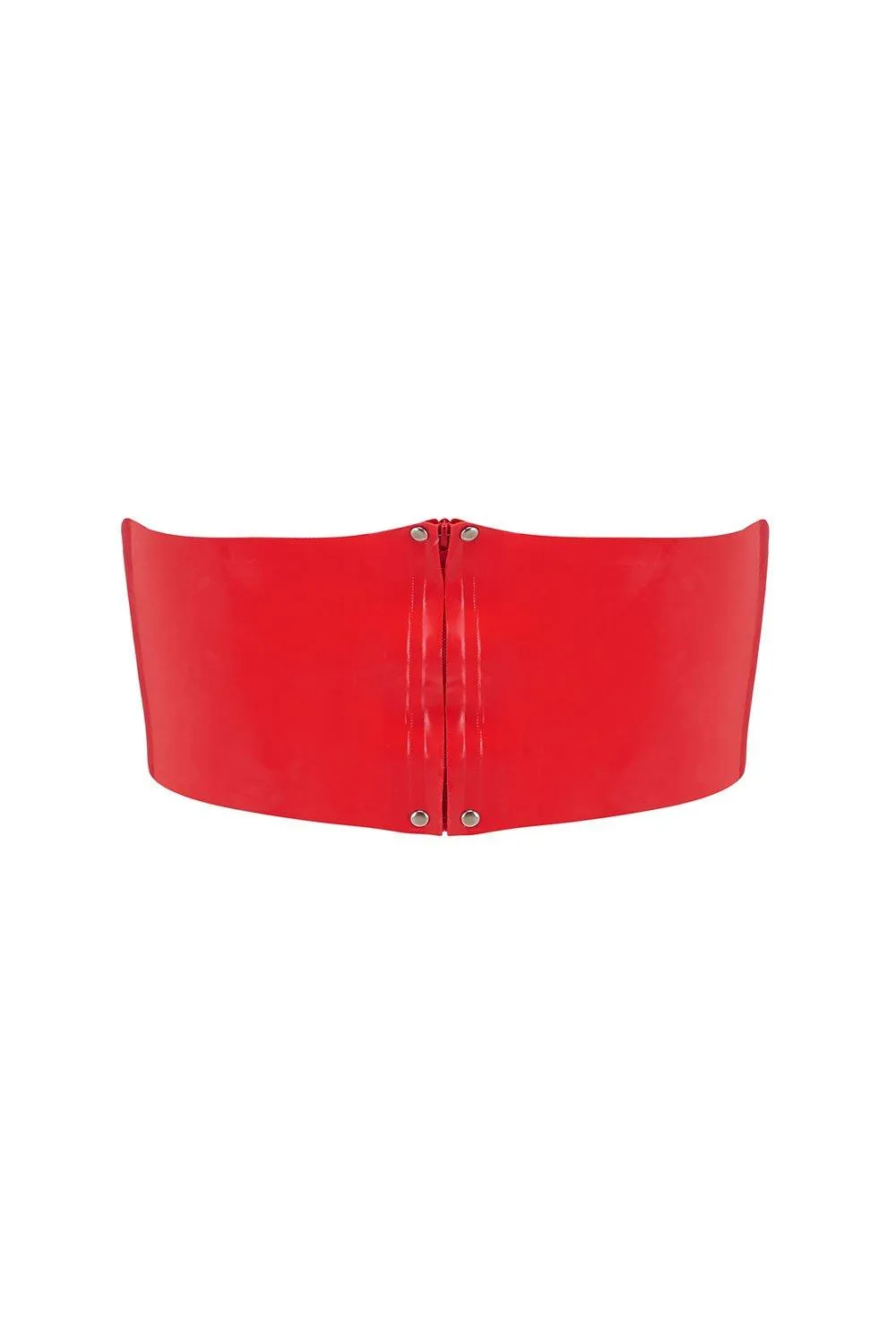 Scarlet Red Latex Bandeau Crop Top