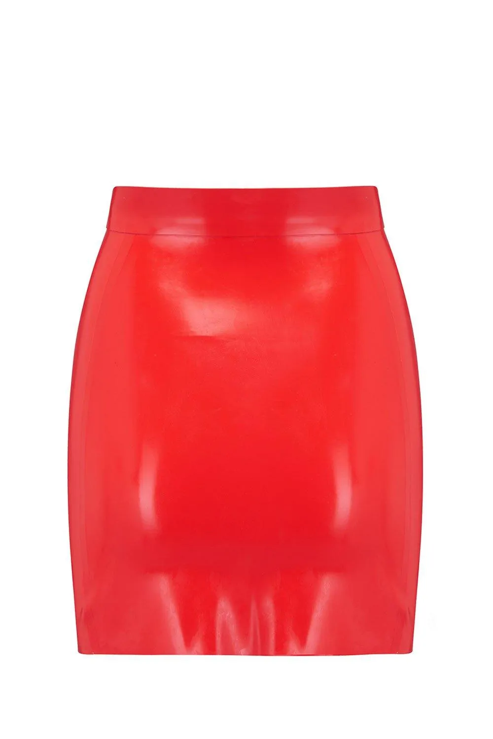 Scarlet Red Latex Mini Skirt
