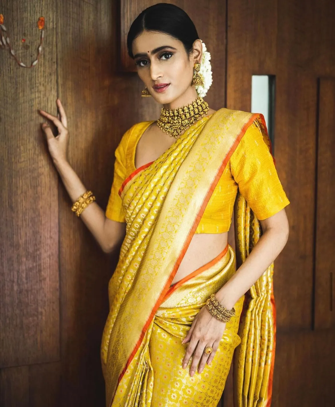 Seraglio Yellow Soft Silk Saree With Petrichor Blouse Piece