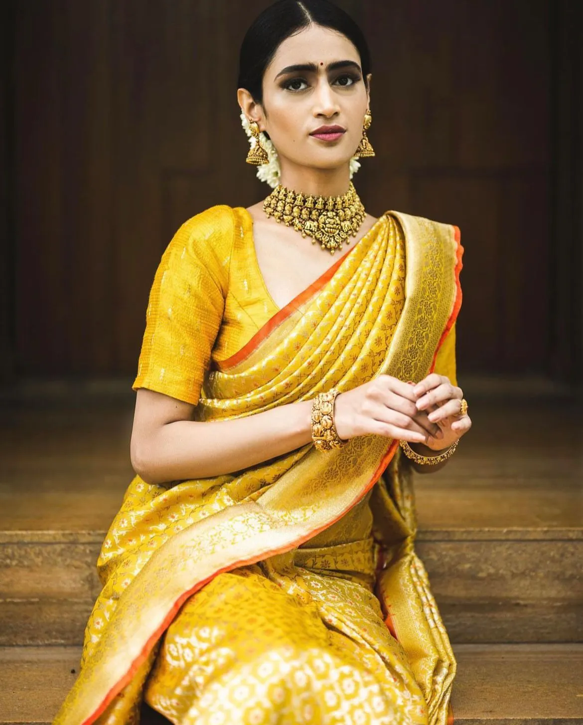 Seraglio Yellow Soft Silk Saree With Petrichor Blouse Piece