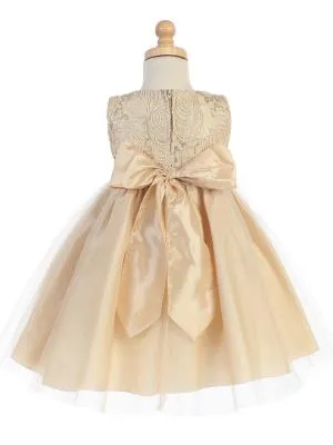 Silver Corded Tulle Bodice w/ Shiny Tulle Holiday / Christmas Girls' Dress
