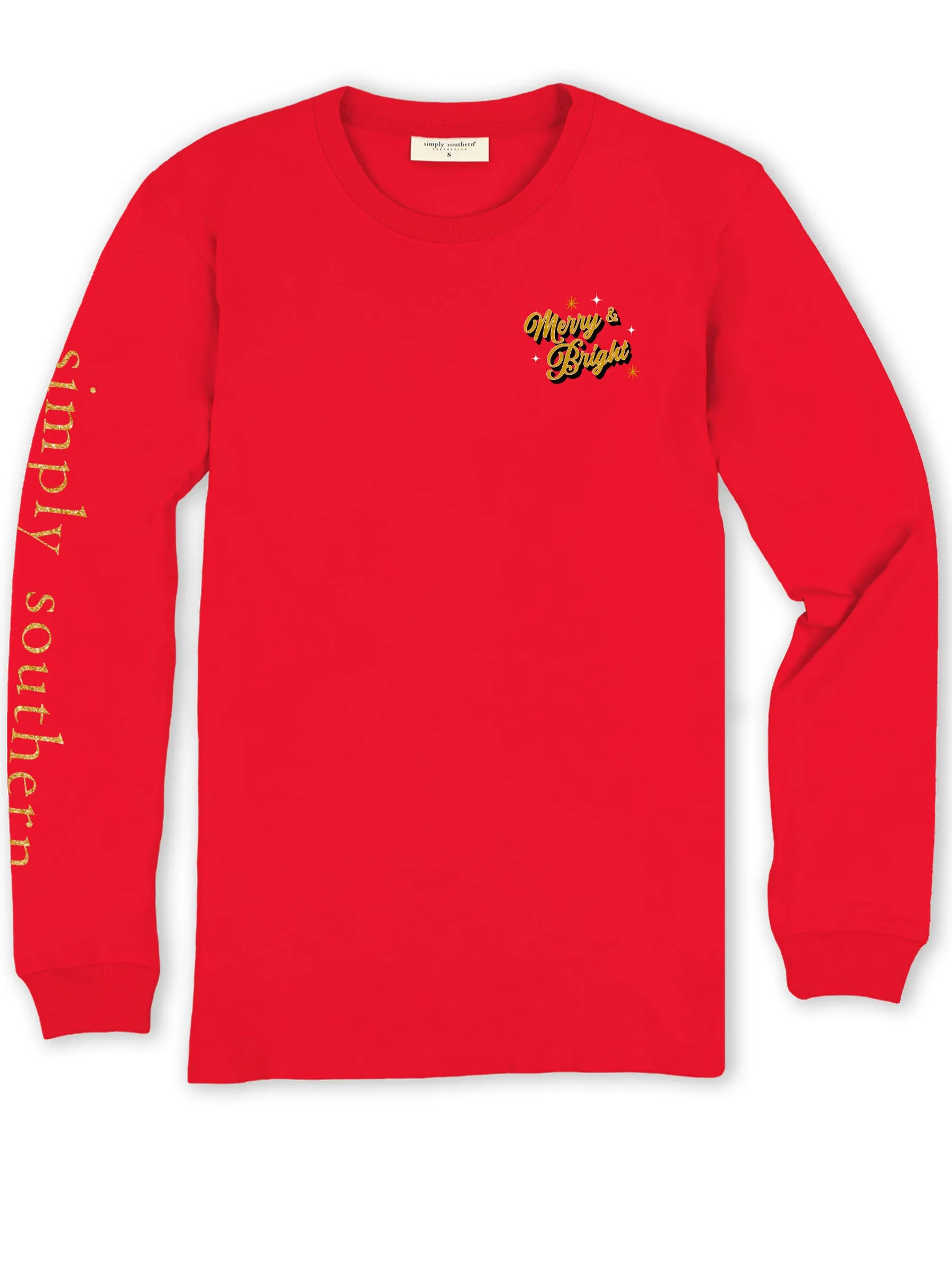 Simply Southern Christmas Santa face with flowers red tshirt
