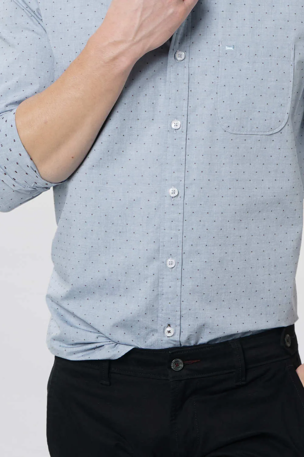 Slim Fit Dobby Melange Shirt