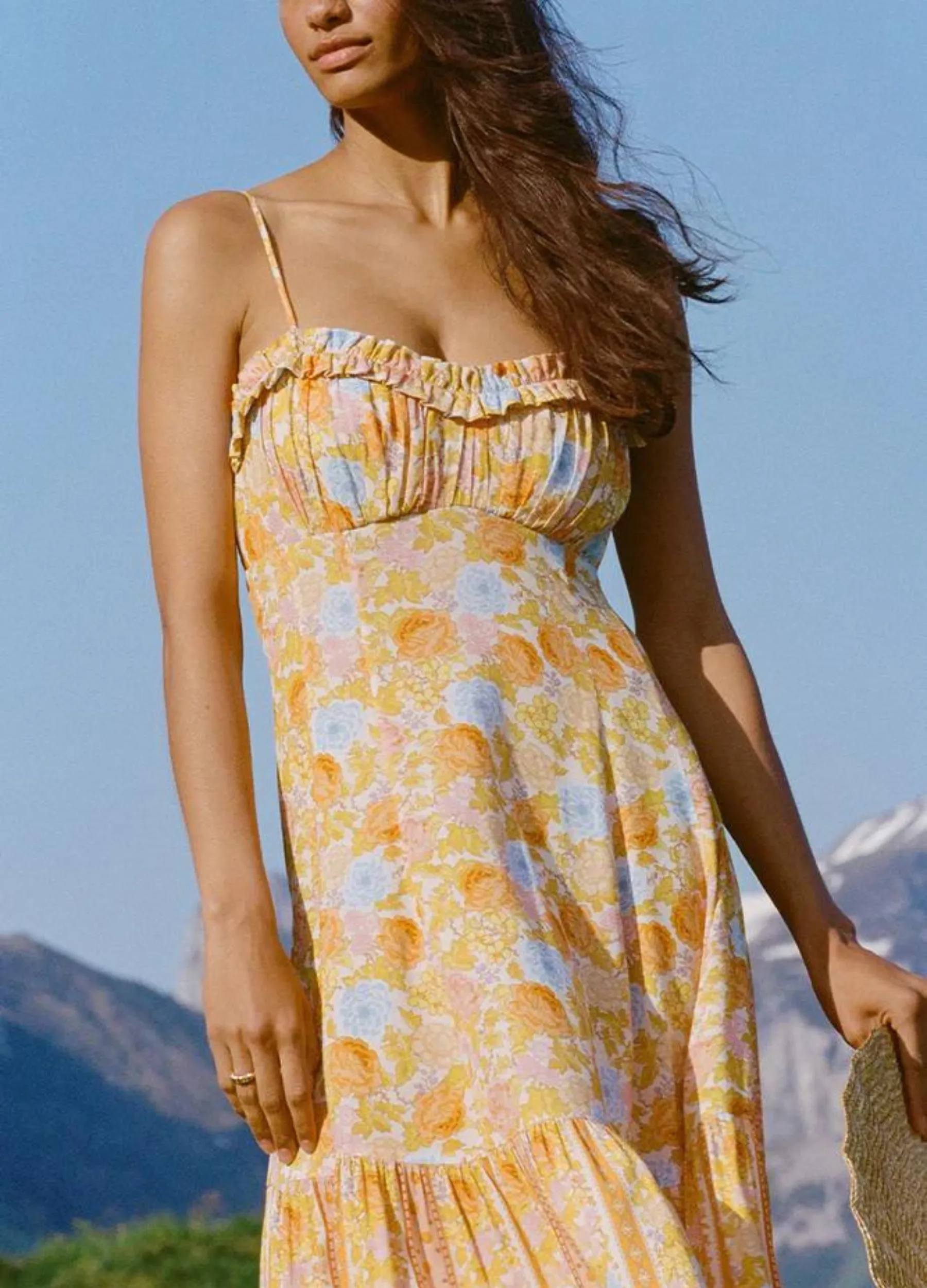 Spell - Enchanted Wood Strappy Maxi Dress - Dandelion