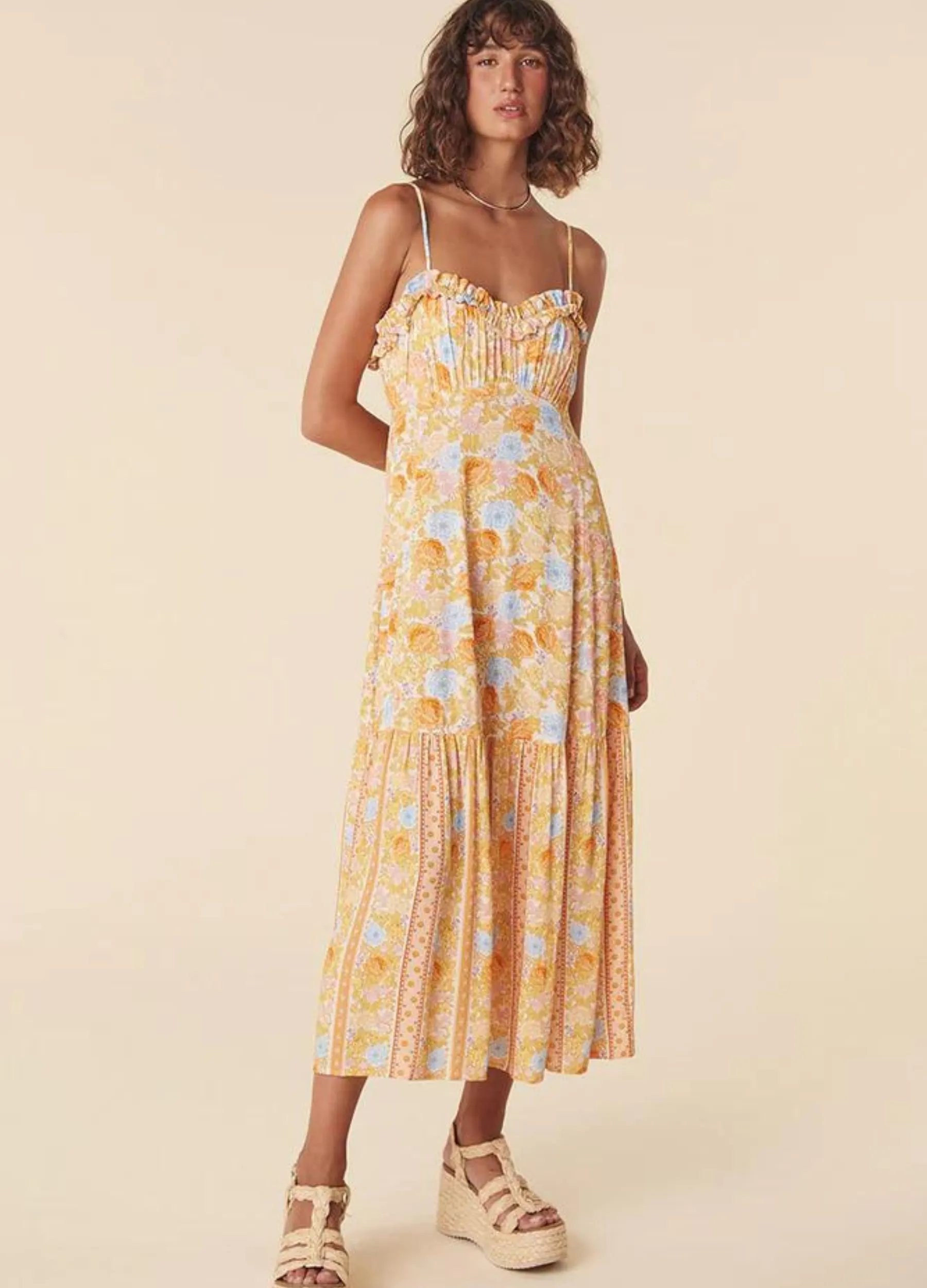 Spell - Enchanted Wood Strappy Maxi Dress - Dandelion
