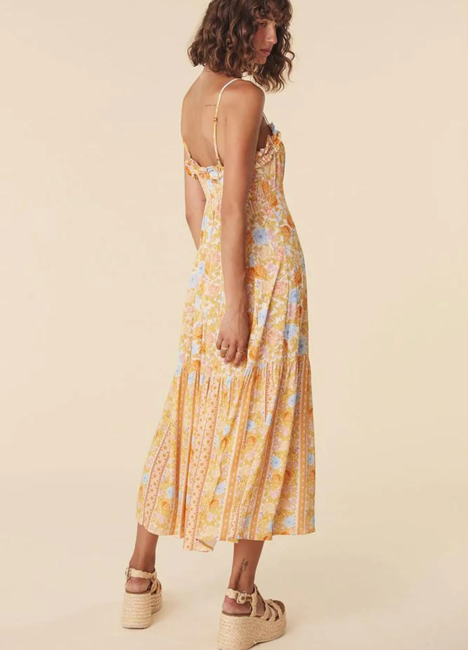 Spell - Enchanted Wood Strappy Maxi Dress - Dandelion