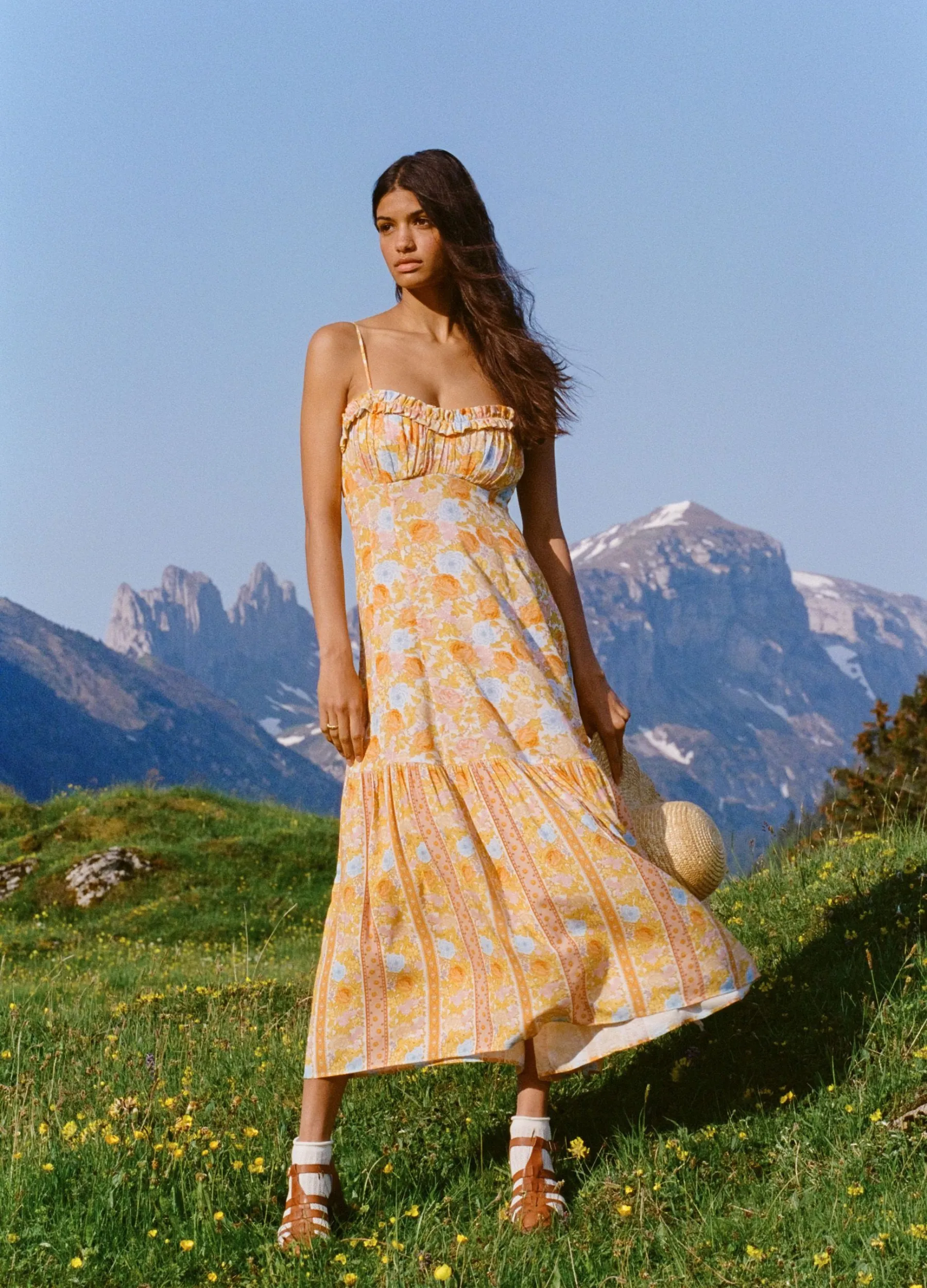 Spell - Enchanted Wood Strappy Maxi Dress - Dandelion