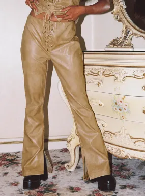 Stagecoach Lace Up Pants Brown
