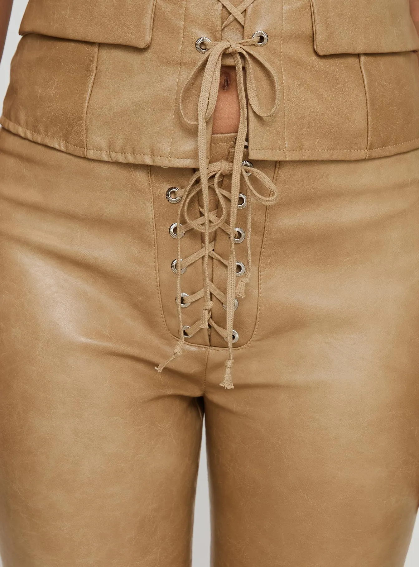 Stagecoach Lace Up Pants Brown
