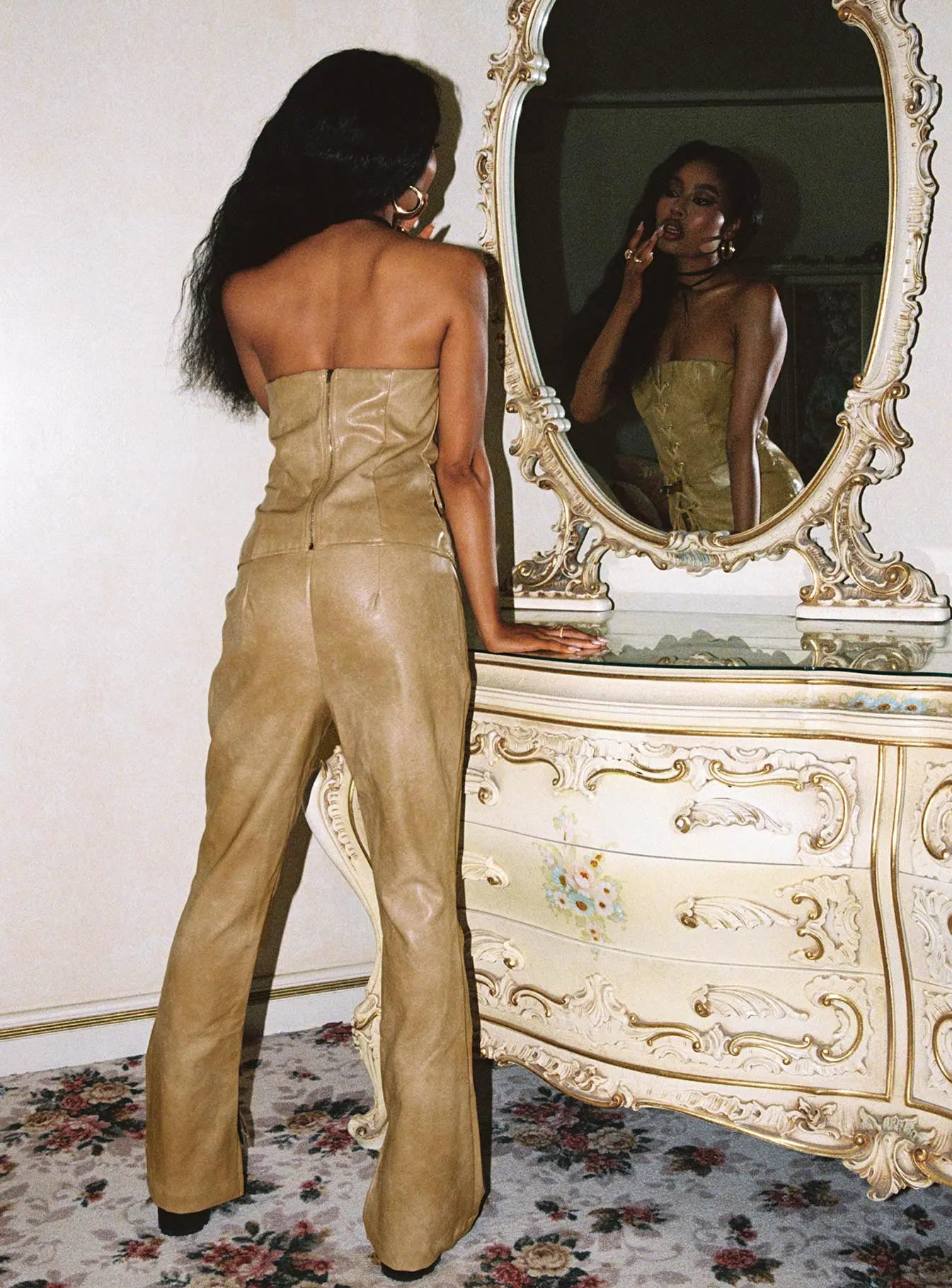 Stagecoach Lace Up Pants Brown