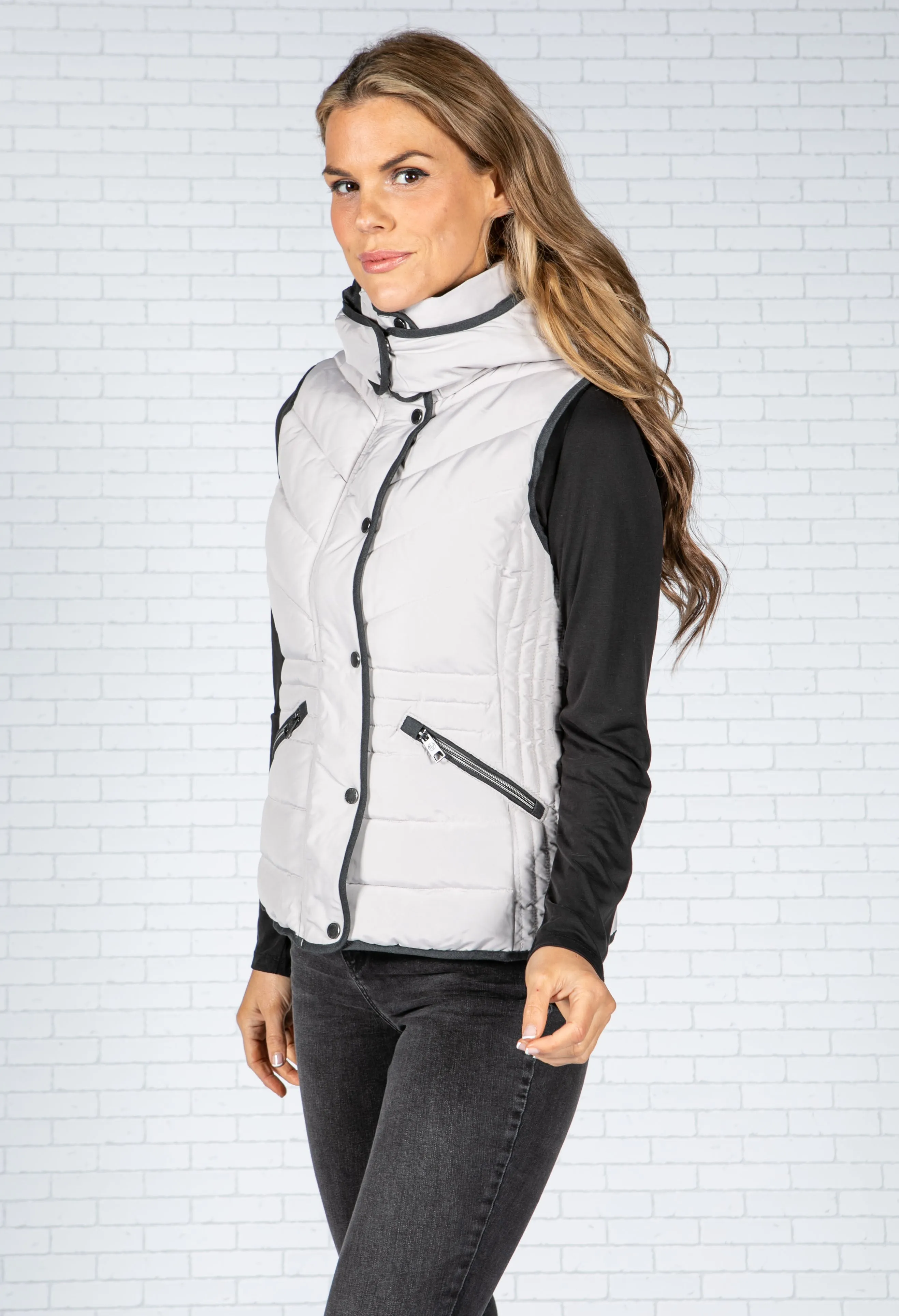 Stone Hooded Gilet