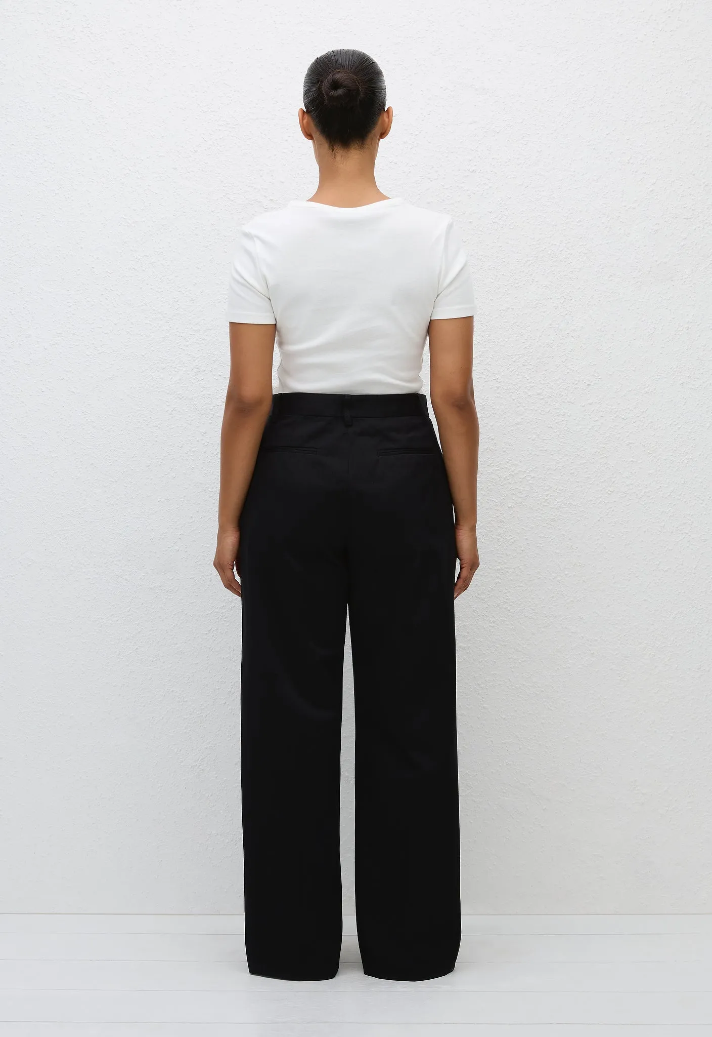 Straight Twill Trouser - Black