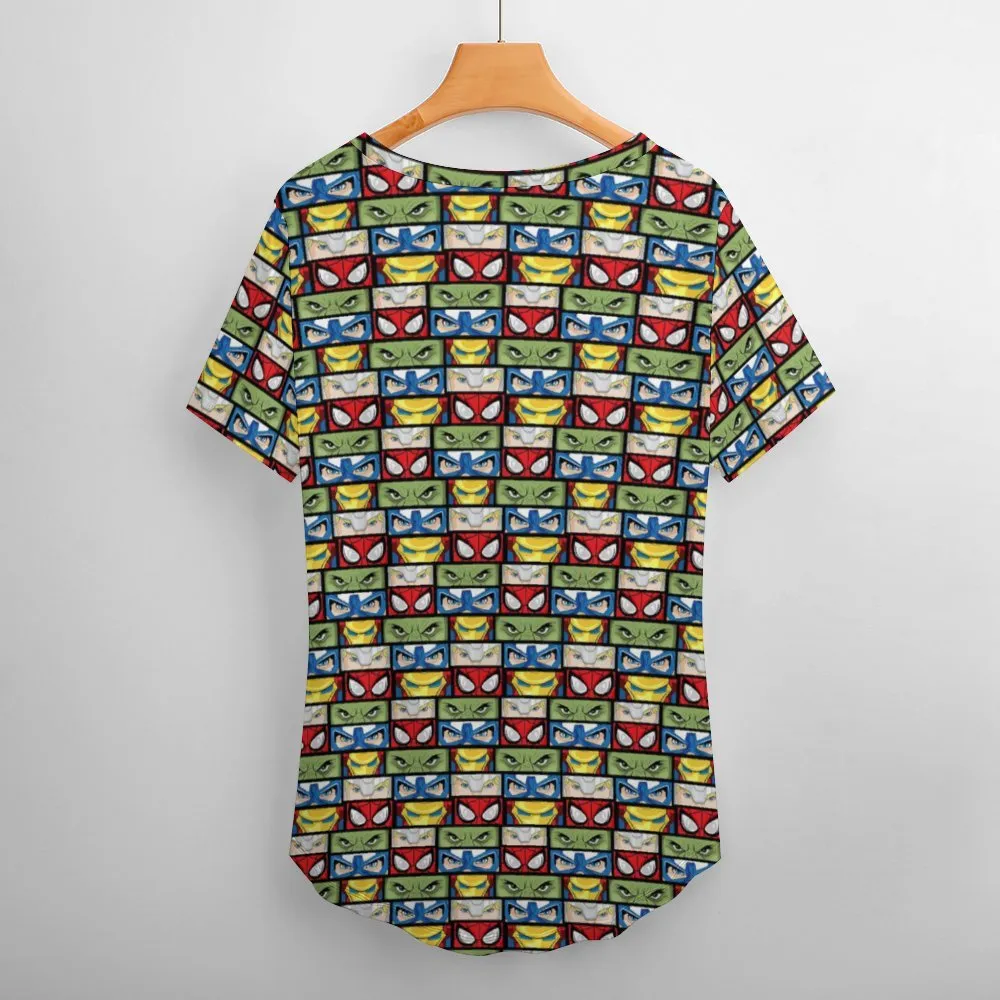 Super Heroes Eyes Women's V-Neck T-Shirt