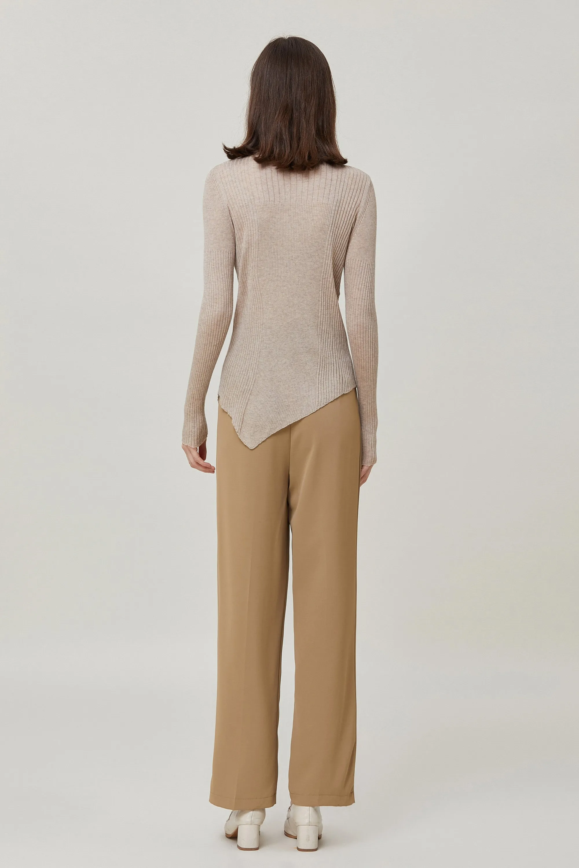 Sylphide | Amelie Camel Ribbed Wool Sweater