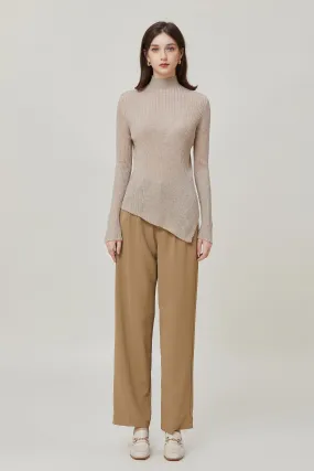 Sylphide | Amelie Camel Ribbed Wool Sweater