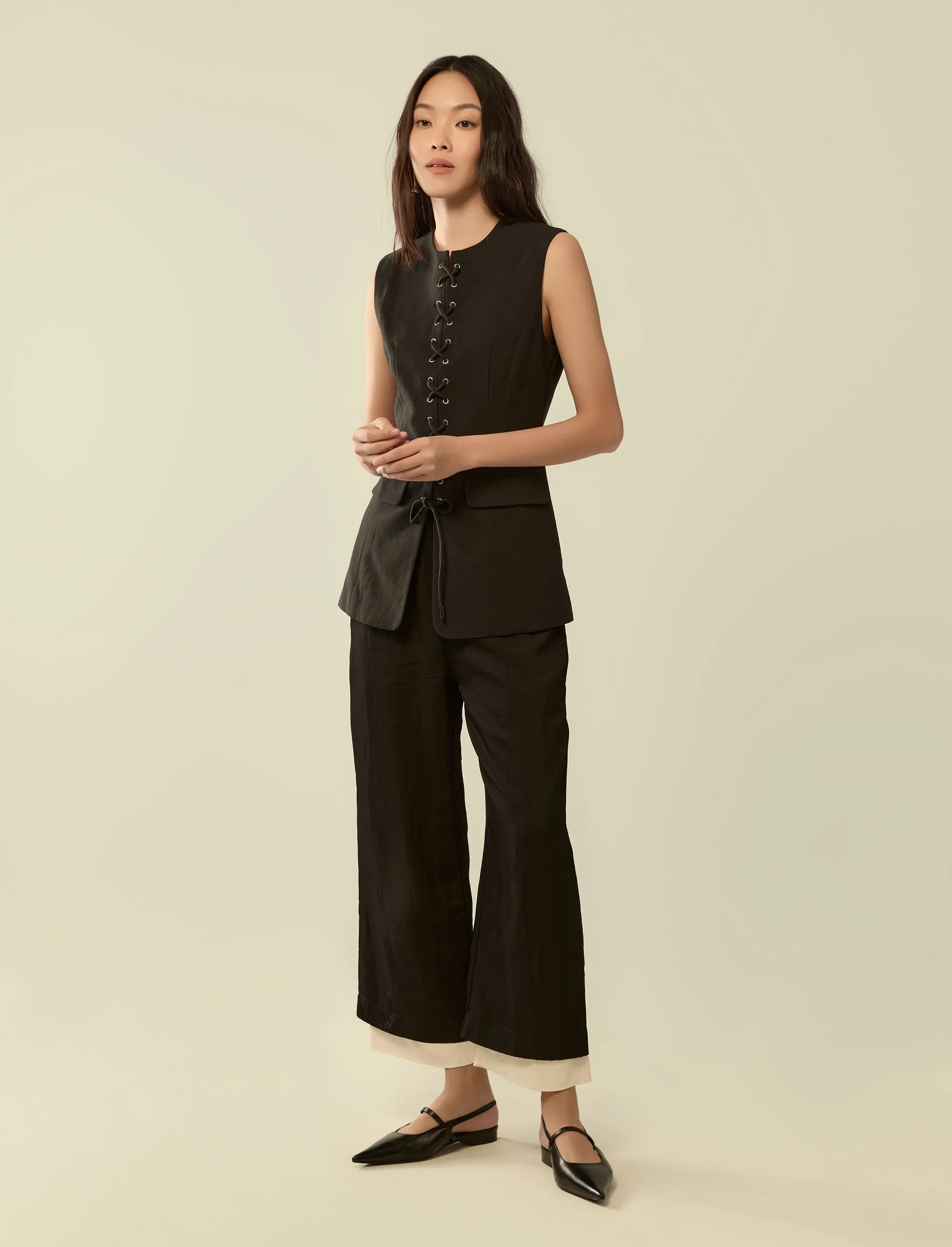 tailored eyelet vest top