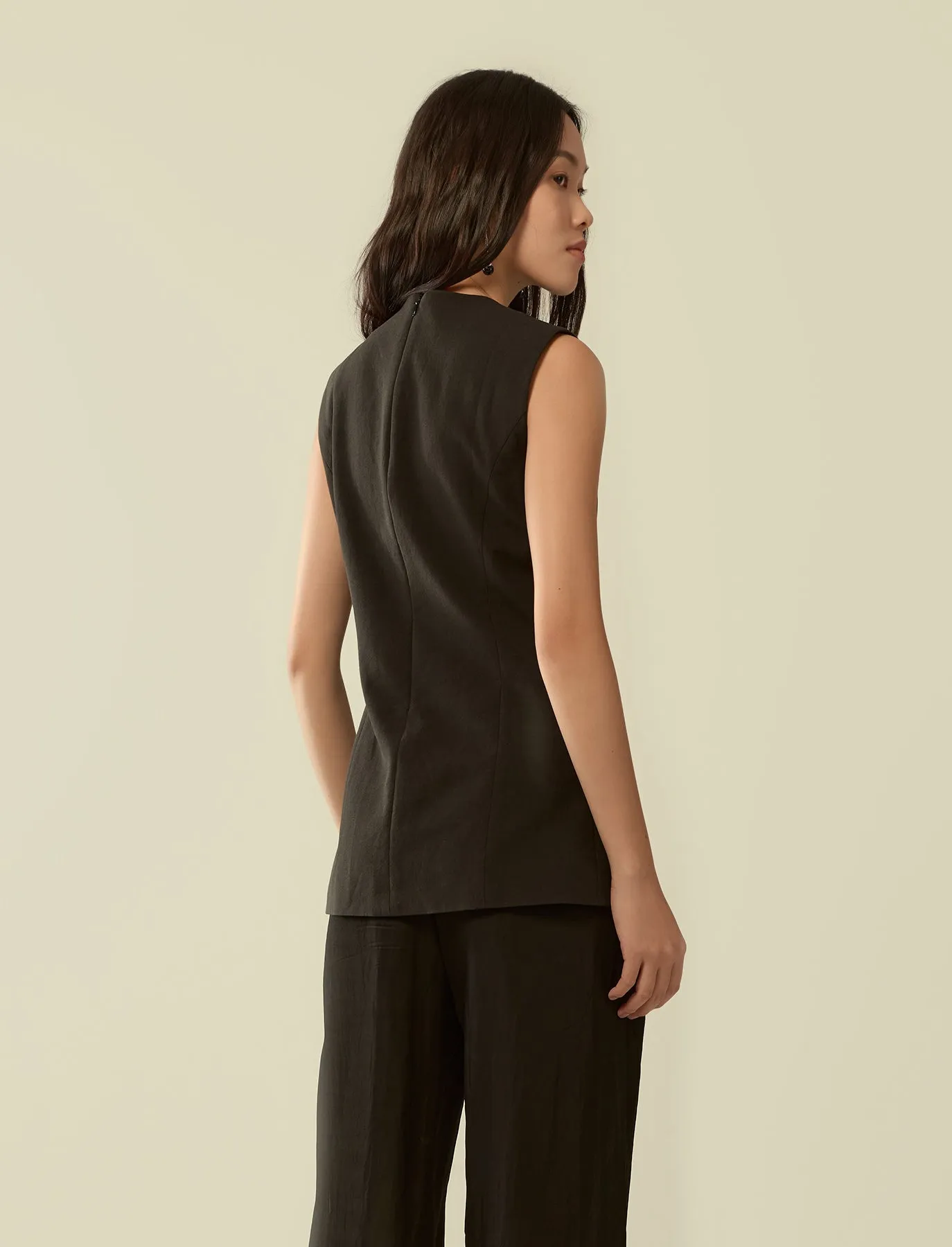 tailored eyelet vest top