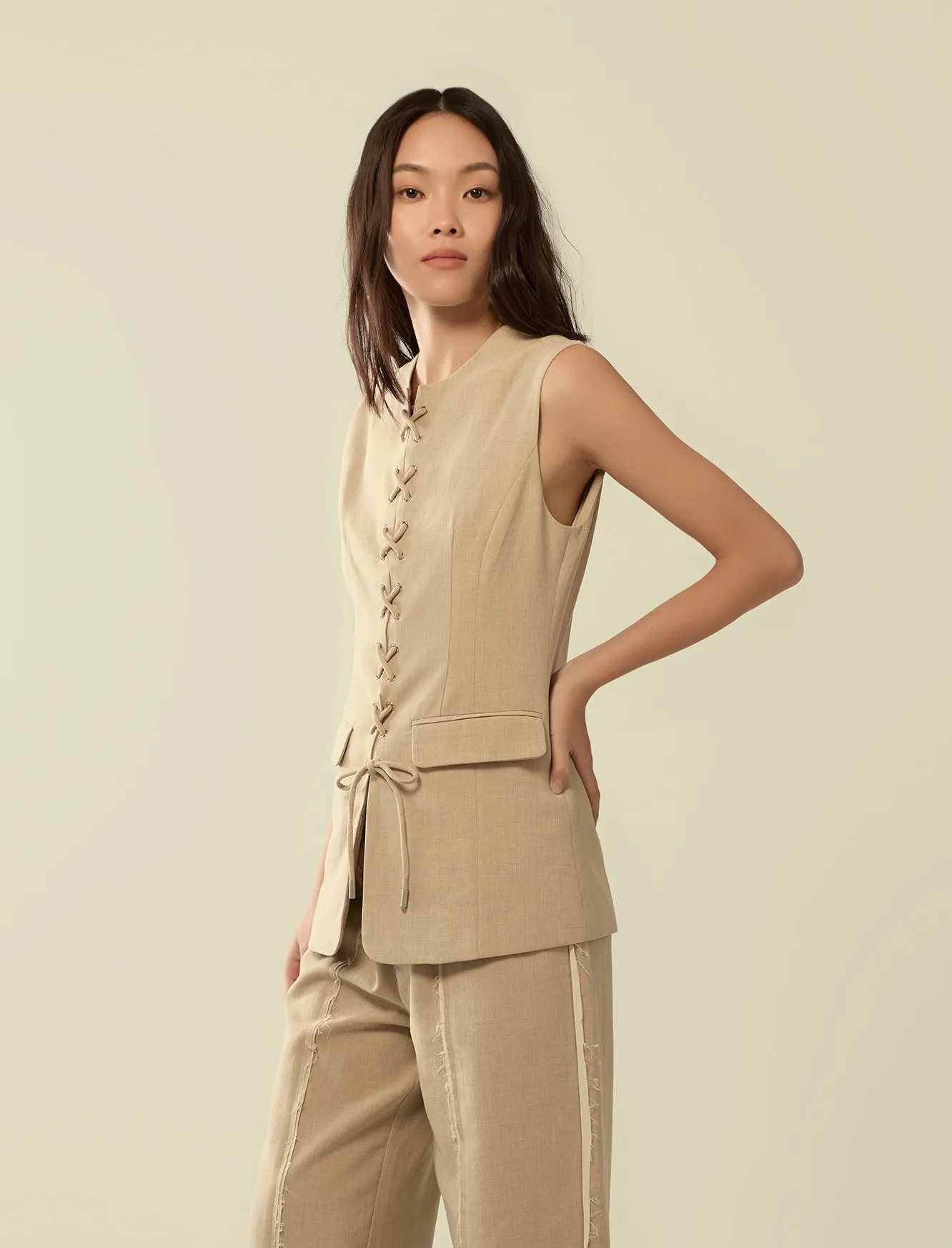 tailored eyelet vest top