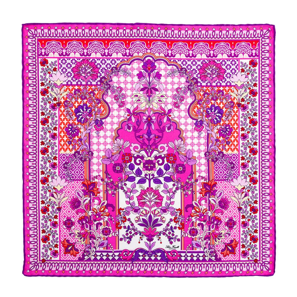 Tauromerion Pink Silk Twill Scarf and Ring