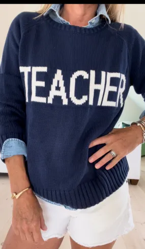 Teacher Chunky Campus Sweater