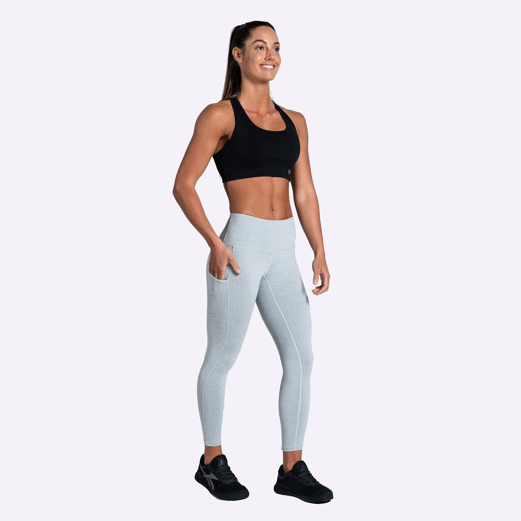 The Brave - Women's Elevate 7/8th Tights - Light Grey Marle