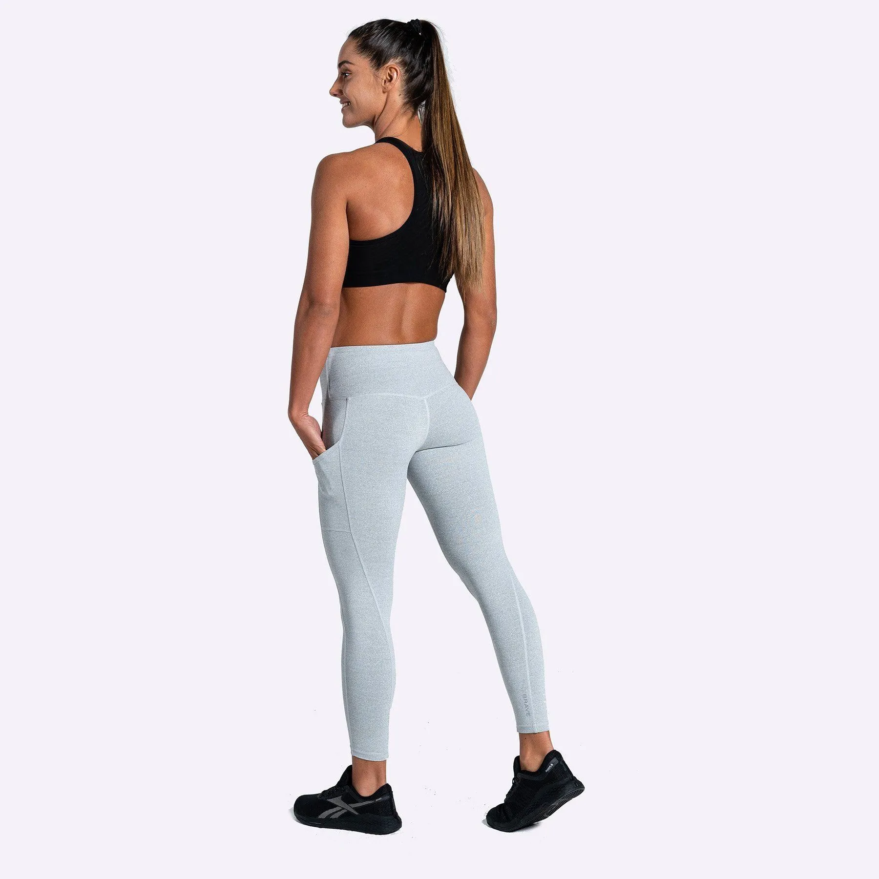 The Brave - Women's Elevate 7/8th Tights - Light Grey Marle