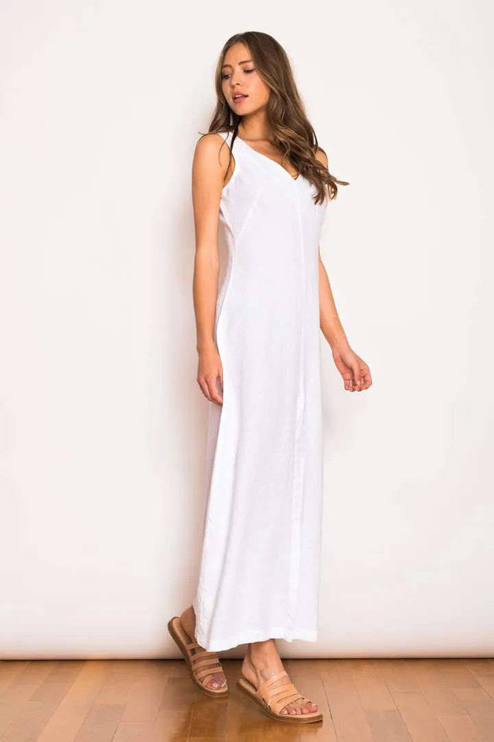 V-Neck Maxi Linen Dress
