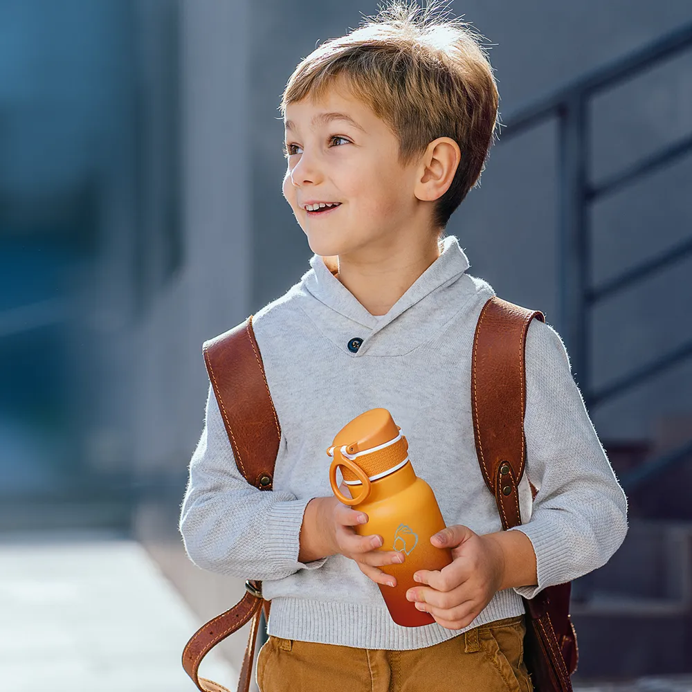 Water Bottle with Auto Flip Straw Lid | 12oz