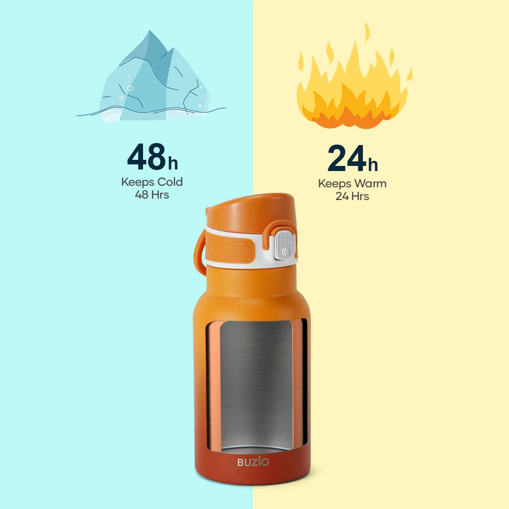 Water Bottle with Auto Flip Straw Lid | 12oz