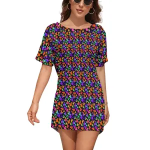 Watercolor Dolman Short Sleeve T-Shirt