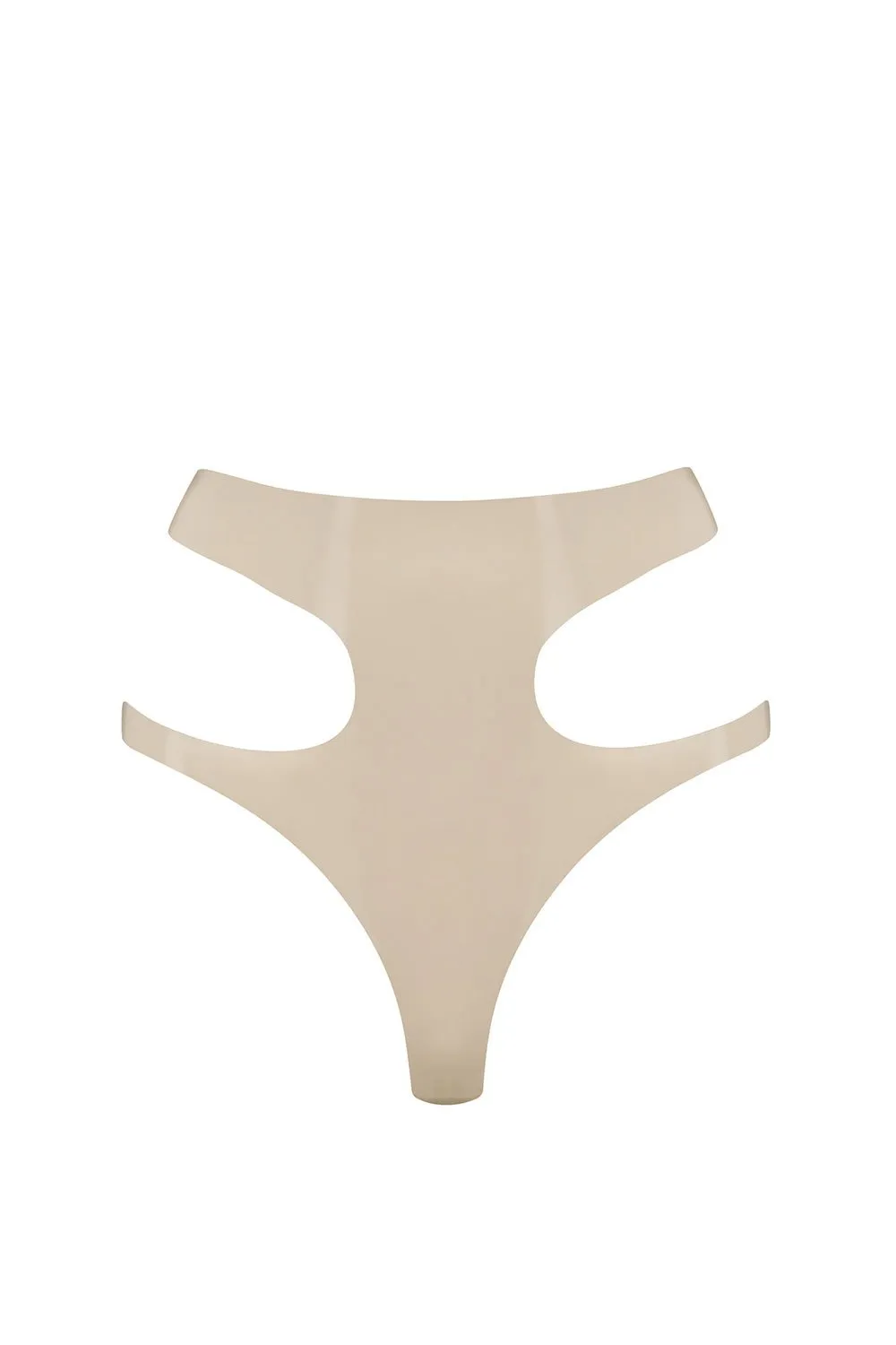 White Ivory Latex Cut Out Thong