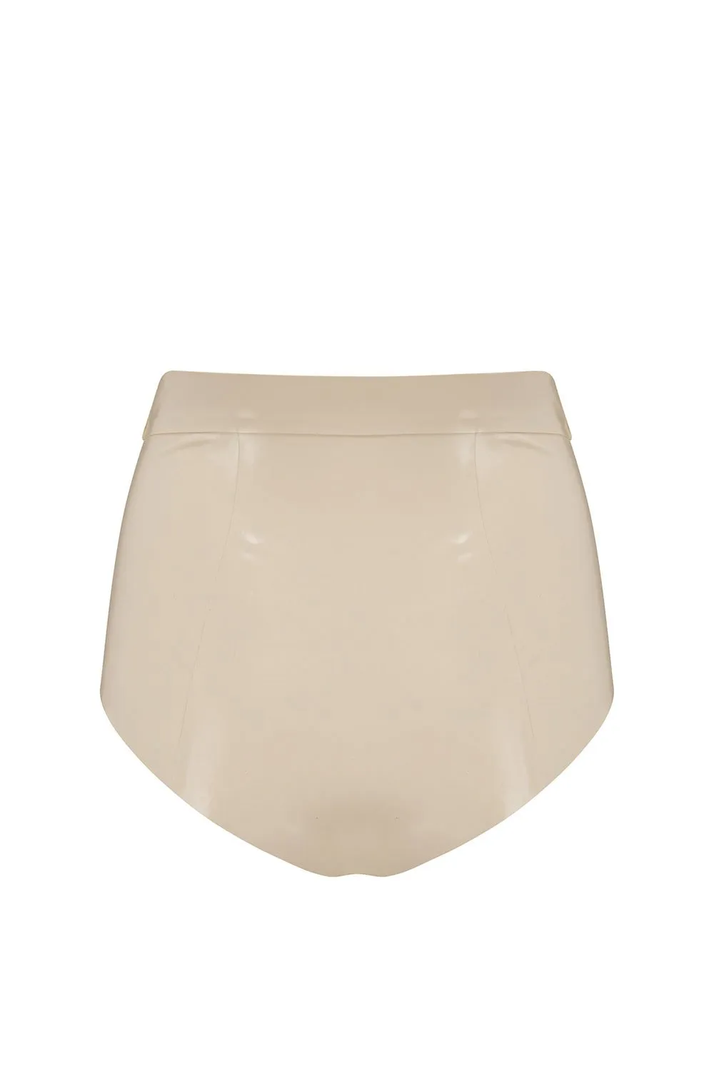 White Ivory Latex Disco High Waist Pant