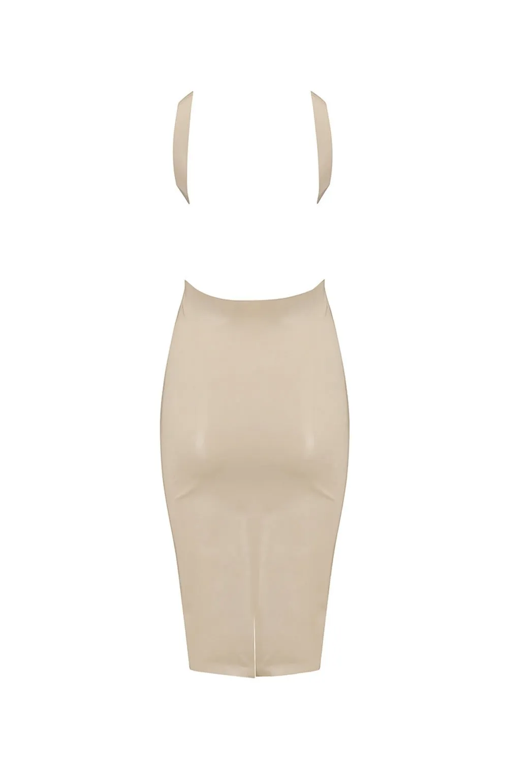 White Ivory Latex Midi Dress