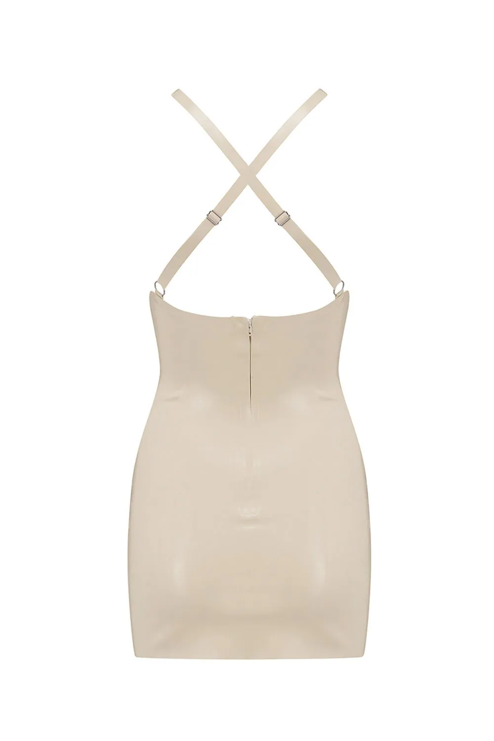 White Ivory Latex Mini Dress