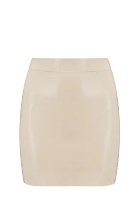 White Ivory Latex Mini Skirt