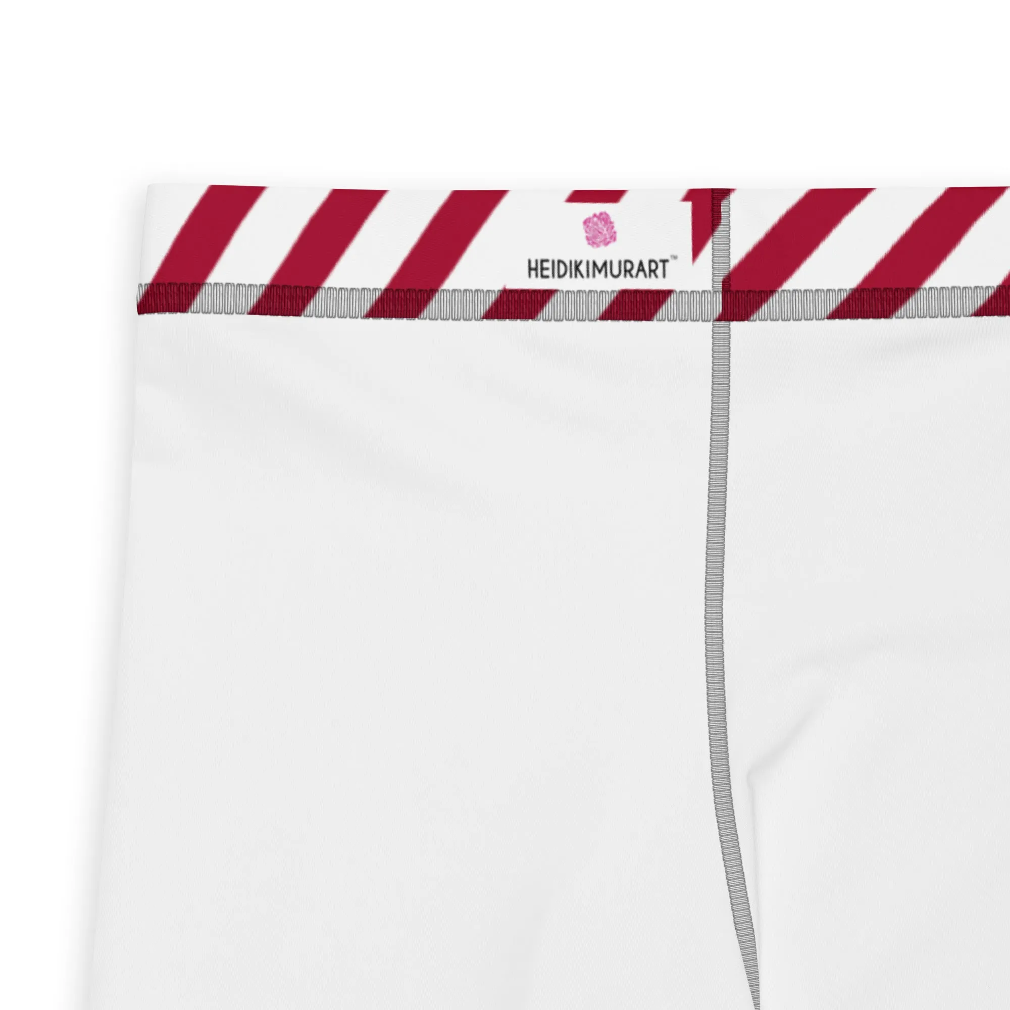 White Red Diagonal Striped Meggings, Colorful Best Compression Tights For Men - Made in USA/EU/MX