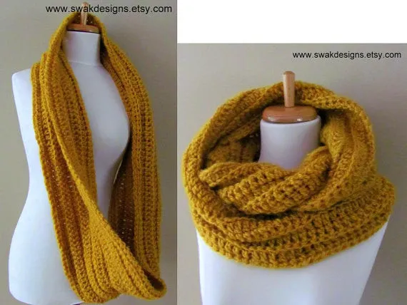 Womens Scarf Chunky Scarf Oversized Infinity Scarf Chunky Cowl Circle Scarf Handmade Eternity Scarf Terracotta or CHOOSE Your Color