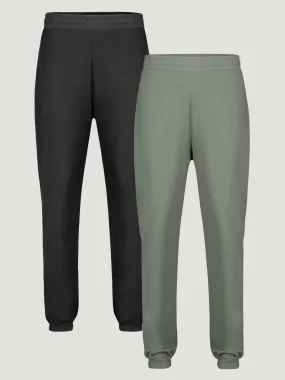 Women's Terry Jogger Essential 2-Pack (Black   Mercury Green)