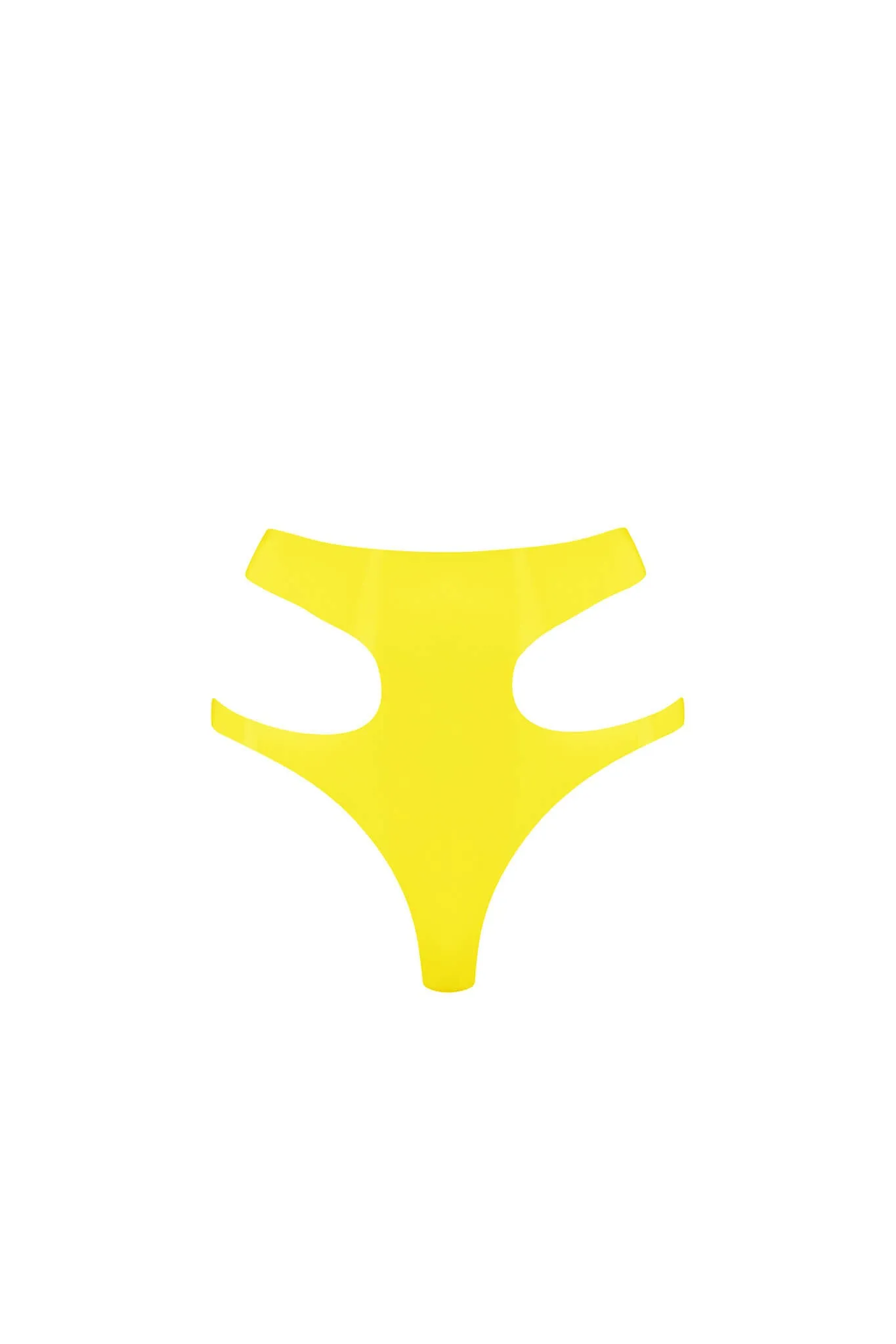 Yellow Latex Cut Out Thong
