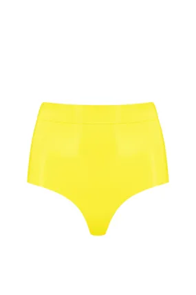 Yellow Latex Disco High Waist Pant